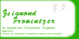 zsigmond promintzer business card